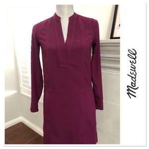 Madewell Long Sleeve Dress in Plum Wine Color